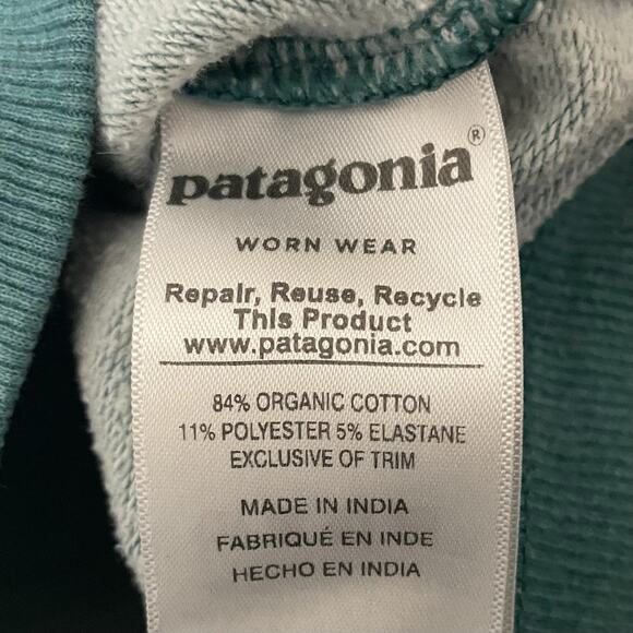 Patagonia Hoodie Sweatshirt Women Medium Fitz Roy Bear Uprisal Green Real Pocket - Picture 8 of 10